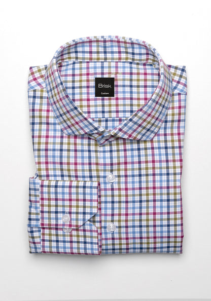 Multi Color Gingham Performance Stretch Shirt - Wrinkle Resistant - SALE