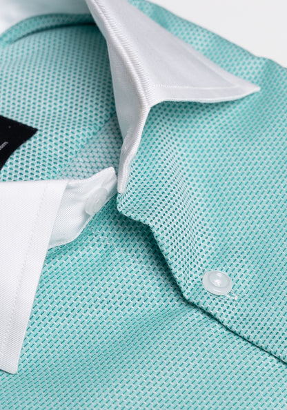 Egyptian Green 2 Tone Jacquard Shirt - Wrinkle Resistant - SALE