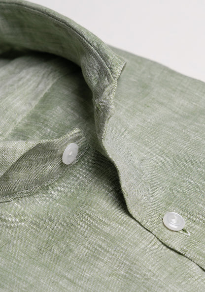 Pistachio Green Italian Linen Shirt - SALE