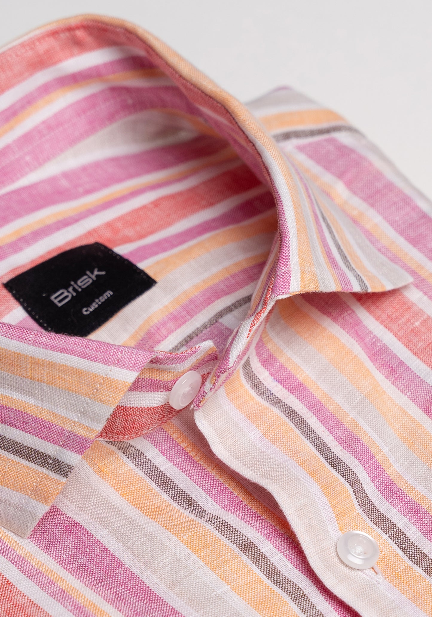 Multi Stripes Italian Linen Shirt - Sale