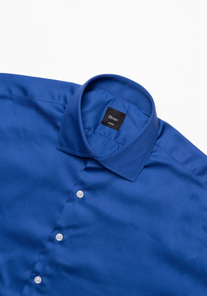 Royal Blue Non-Iron Gloss Twill Shirt-2