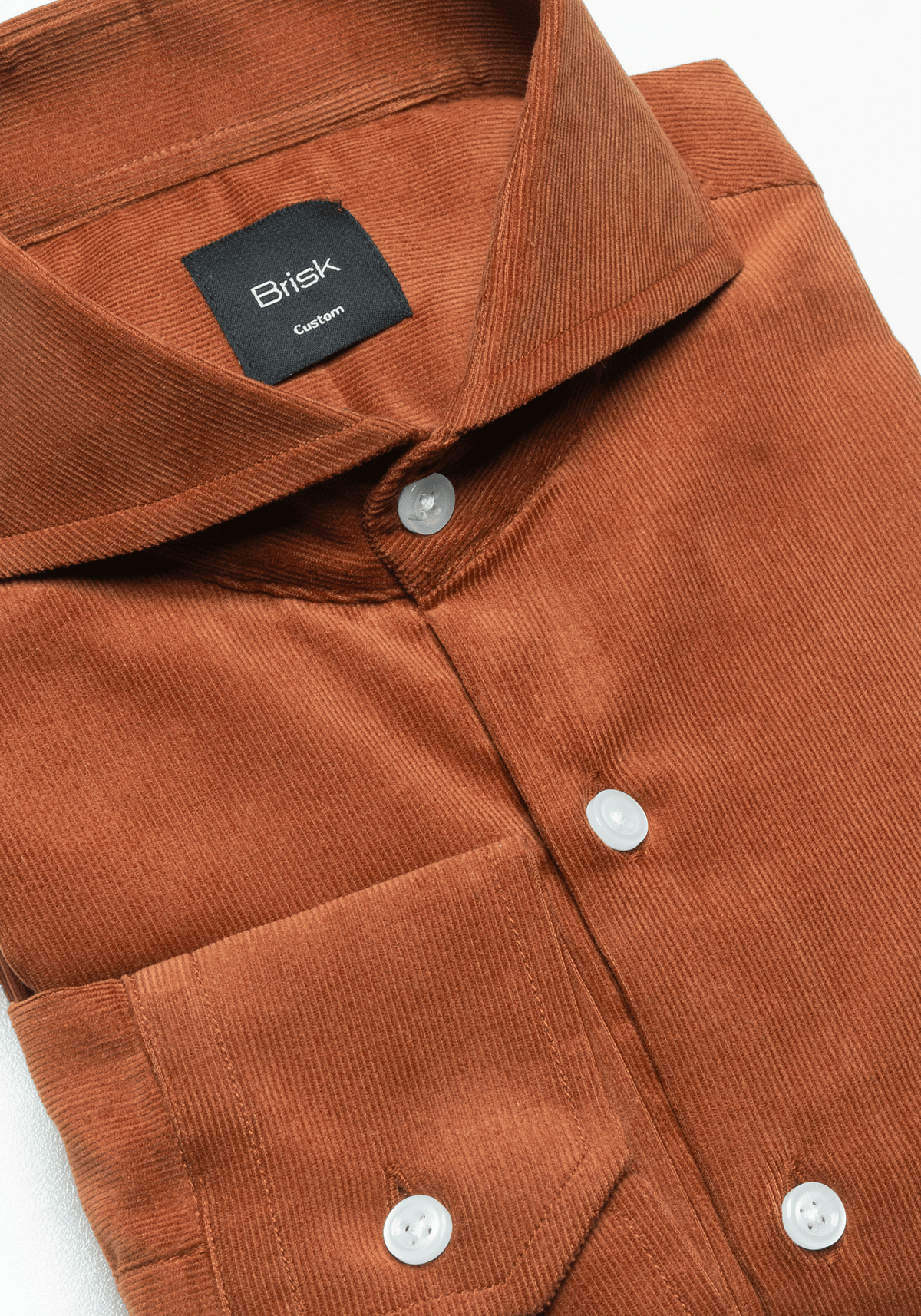 Rust Fine Wale Corduroy Shirt