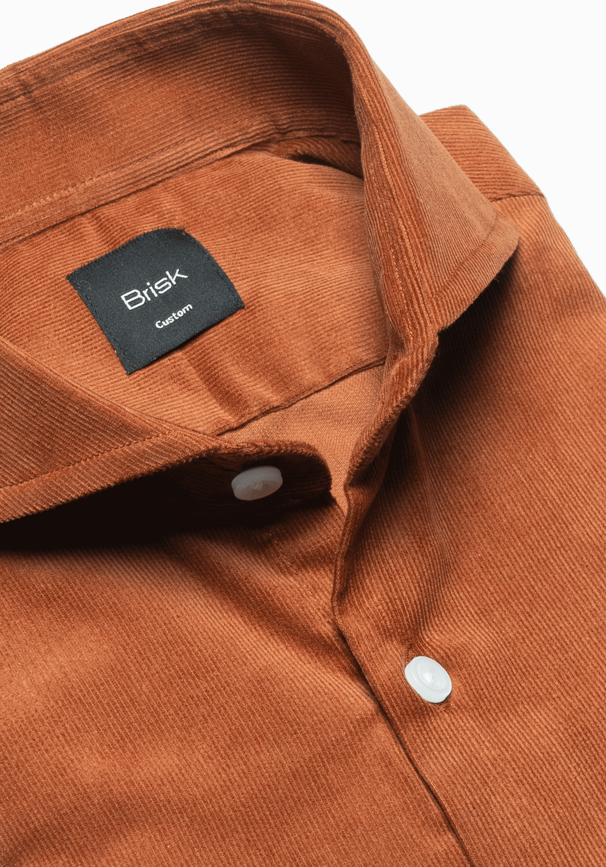 Rust Fine Wale Corduroy Shirt