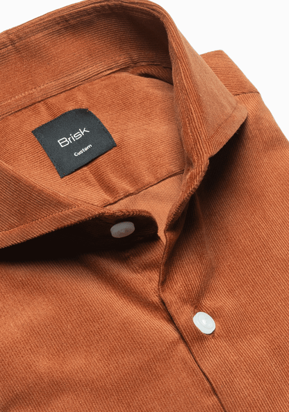 Rust Fine Wale Corduroy Shirt