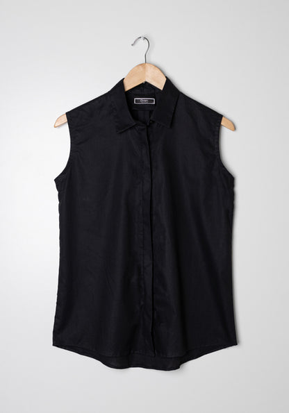 Black Lightweight Sleeveless Shirt - Sale
