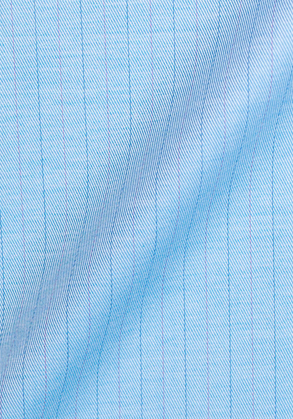 Pink Blue Pencil Stripes On Blue Bold Twill