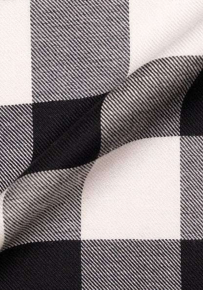 Soft Black Bold Boxed Flannel