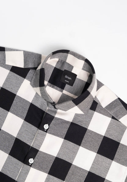 Soft Black Bold Boxes Flannel Shirt-2