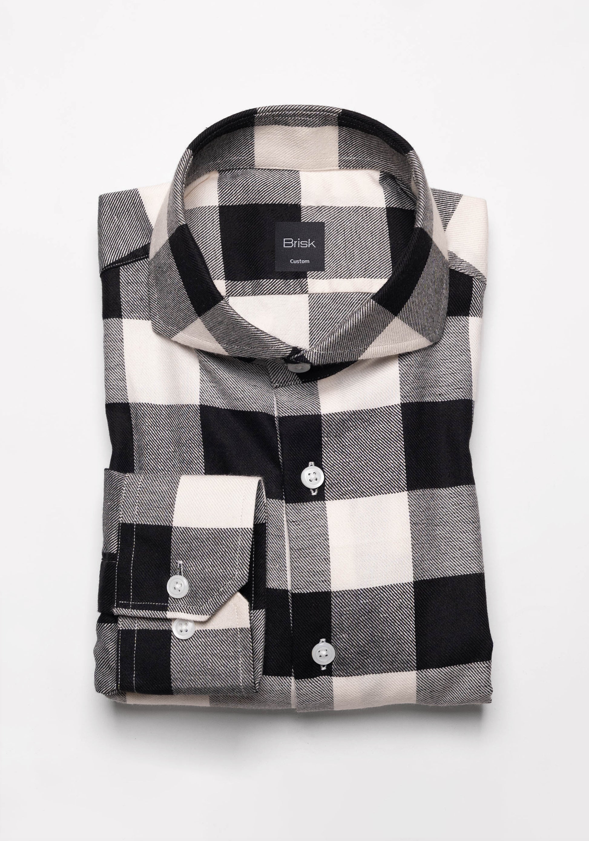 Soft Black Bold Boxes Flannel Shirt