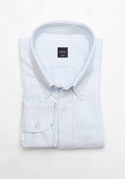 Soft Blue Oxford Stripes Shirt