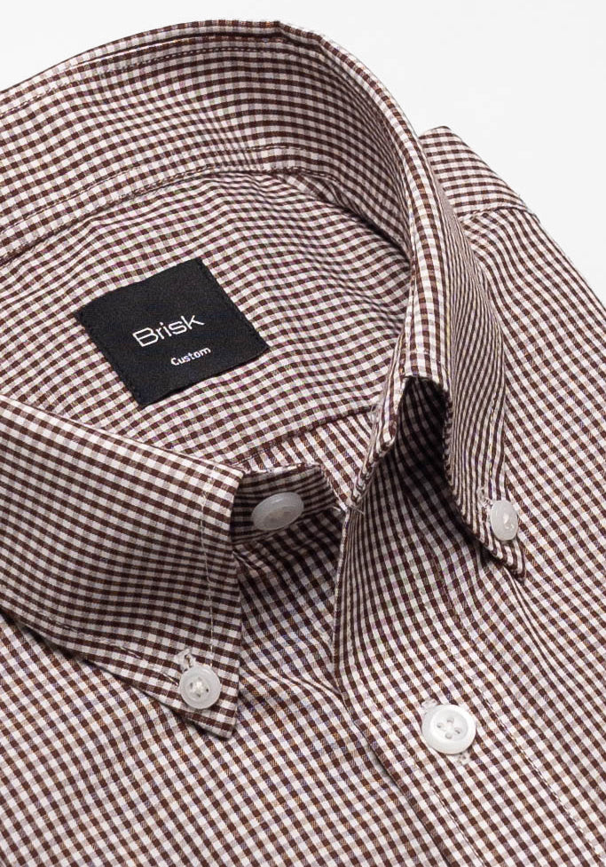 Soft Brown Light-weight Gingham Shirt-1