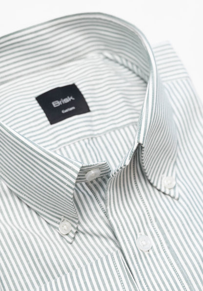 Soft Green Oxford Stripes Shirt-1