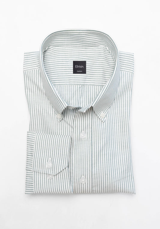 Soft Green Oxford Stripes Shirt