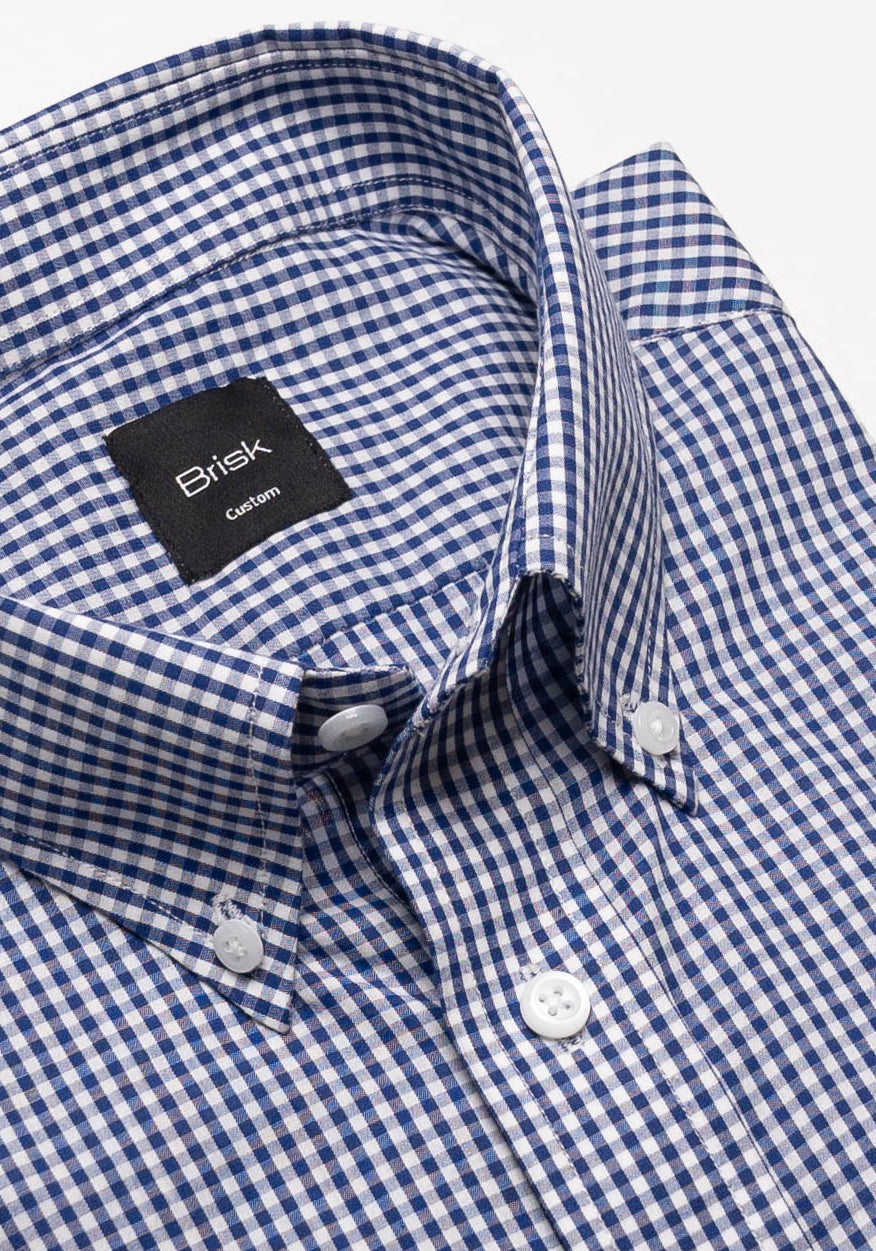 Soft Royal Blue Gingham Shirt-1