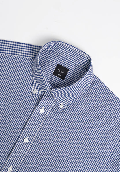 Soft Royal Blue Gingham Shirt-2