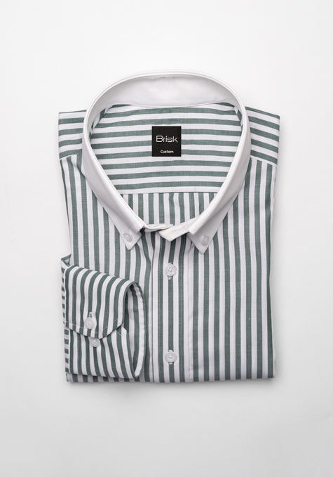 Chambray Green Bengal Stripes Shirt - Sale