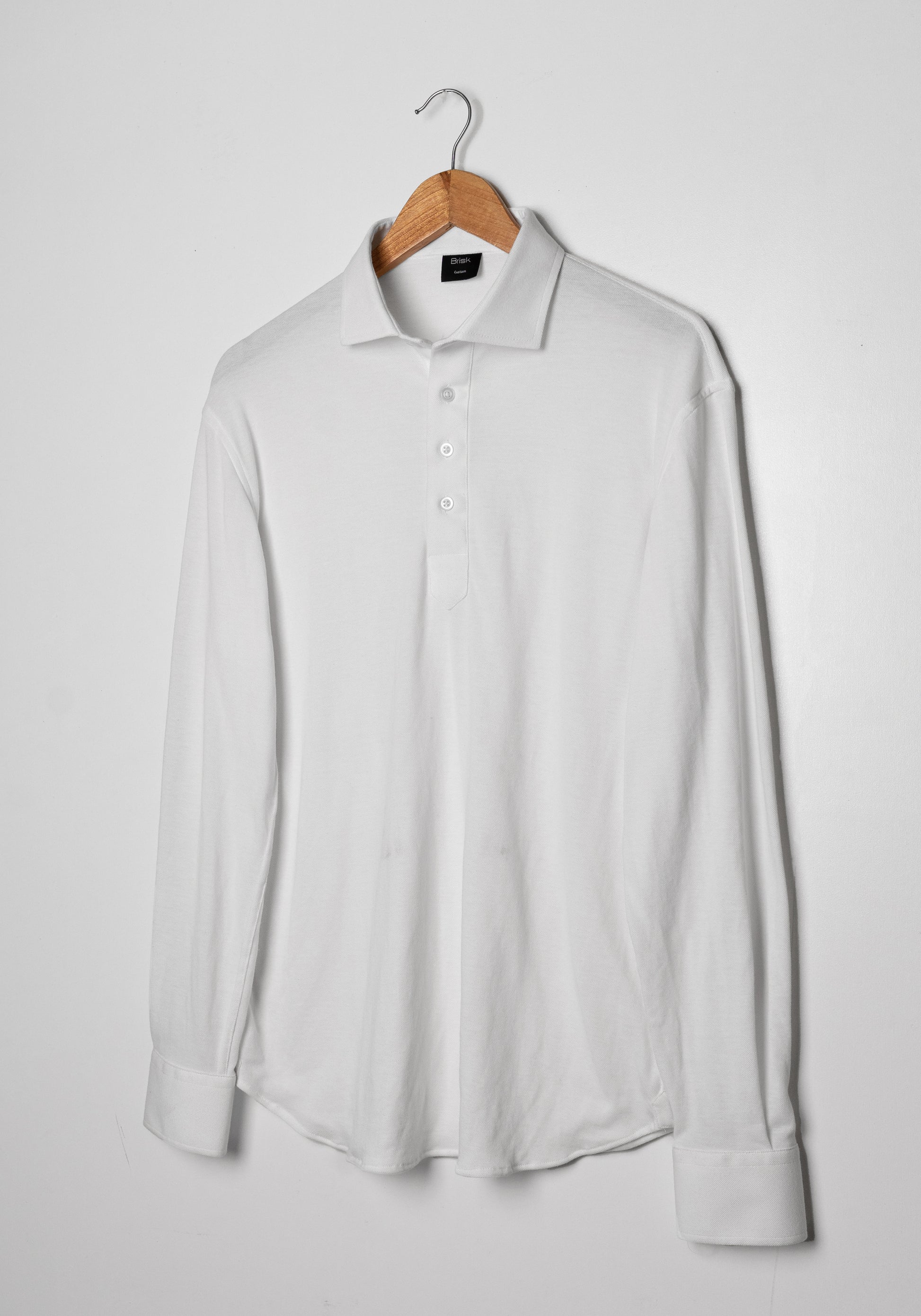 White Feather Soft Piqué Popover Full Sleeve Polo Shirt