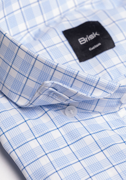 Blue Super Soft Tartan Performance Stretch Shirt - Sale