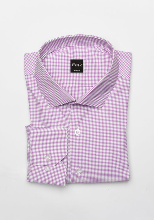 Lilac Performance Stretch Mini Checkered Shirt - Sale