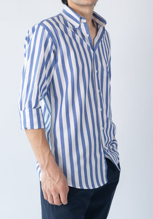 Blue Bold Light Weight Stripes Shirt