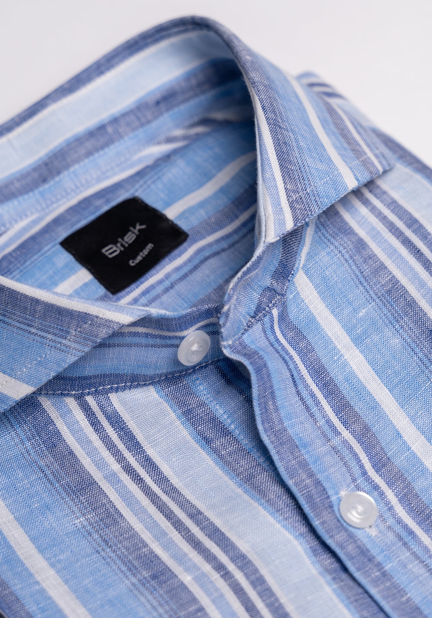 Blue Stripes Italian Linen Shirt - SALE
