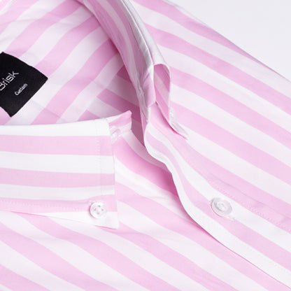 PINK BOLD STRIPES STRETCH SHIRT - SALE
