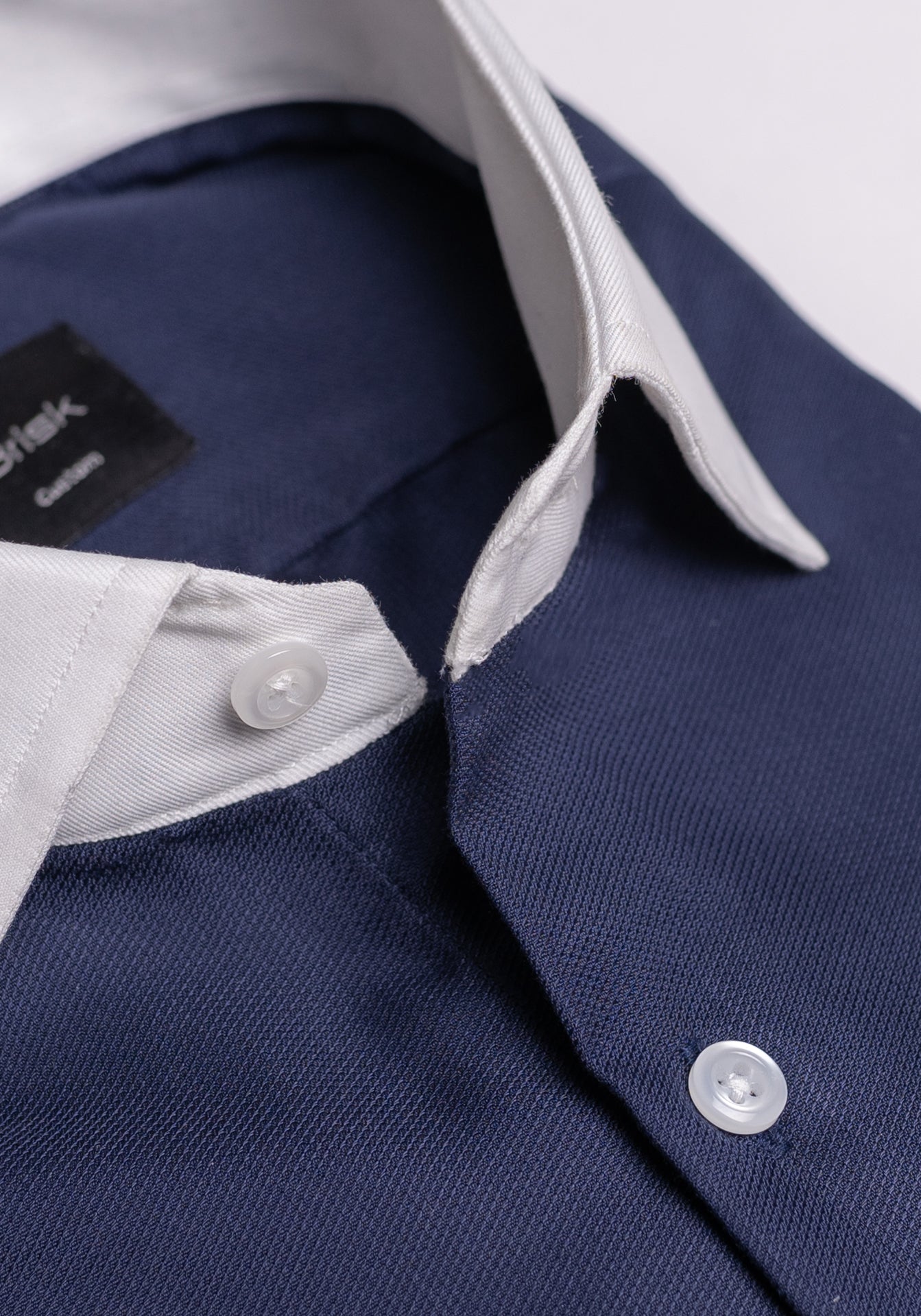 Egyptian Midnight Blue Royal Oxford Shirt - White Classic Collar - SALE