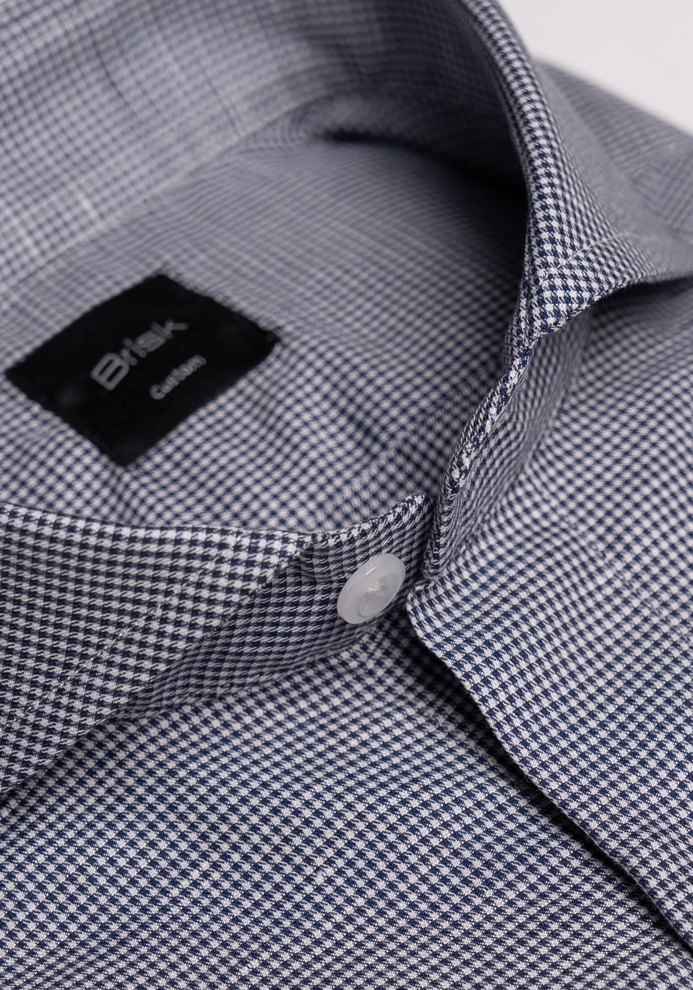 Charcoal Grey Mini Houndstooth Cotton Linen - SALE