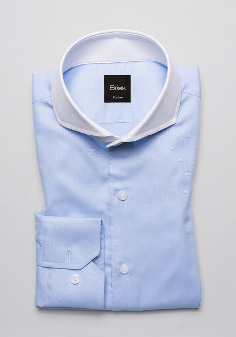 BLUE STRUCTURED SHIRT - WHITE CONTRAST - SALE