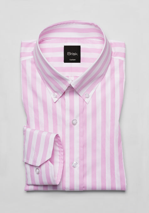 PINK BOLD STRIPES STRETCH SHIRT - SALE