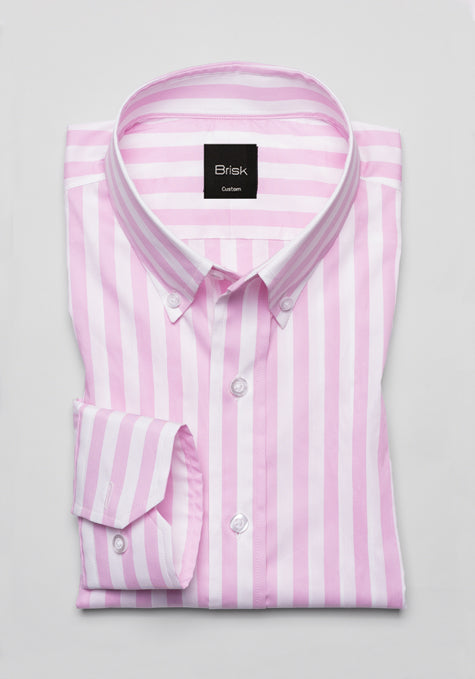PINK BOLD STRIPES STRETCH SHIRT - SALE