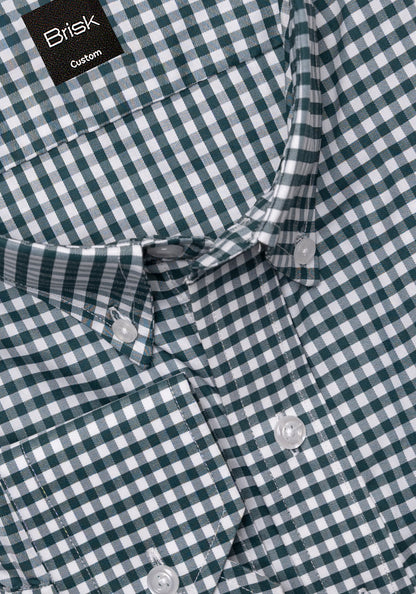 Green Performance Stretch Shirt Button Down - Wrinkle Free