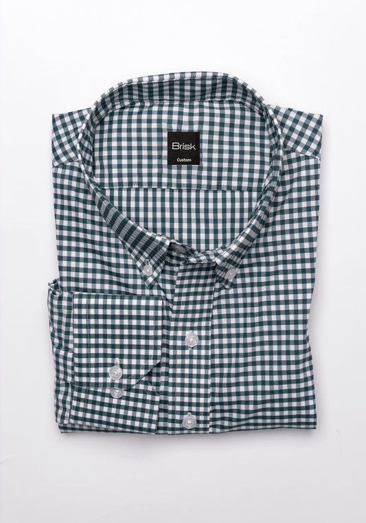 Green Performance Stretch Shirt Button Down - Wrinkle Free