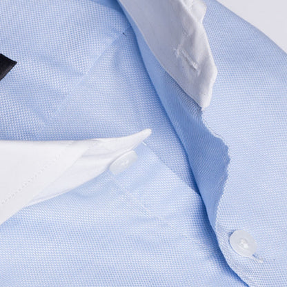 BLUE STRUCTURED SHIRT - WHITE CONTRAST - SALE