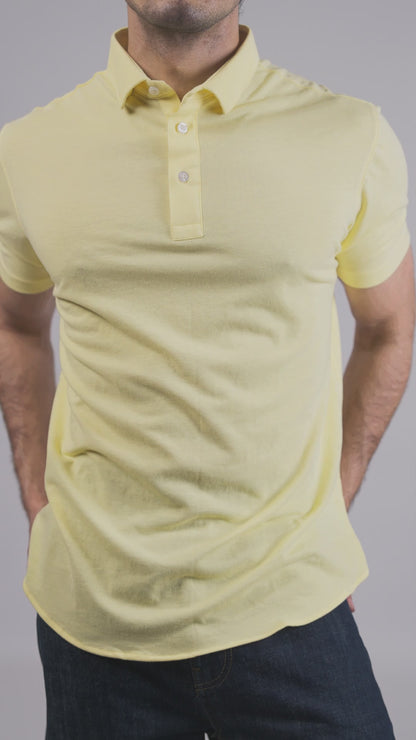 Yellow Feather Soft Piqué Half Sleeve Polo Shirt