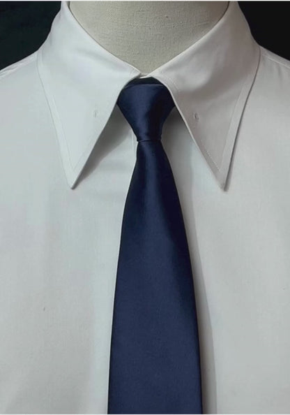 Classic White Twill Collar Pin Shirt