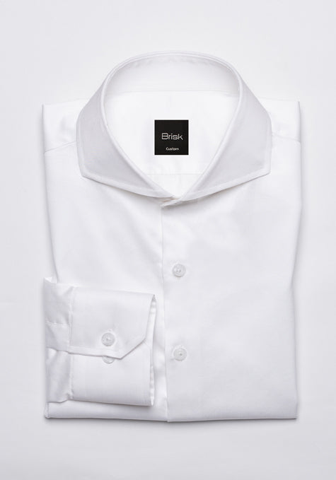 WHITE TWILL SHIRT - EXTREME COLLAR