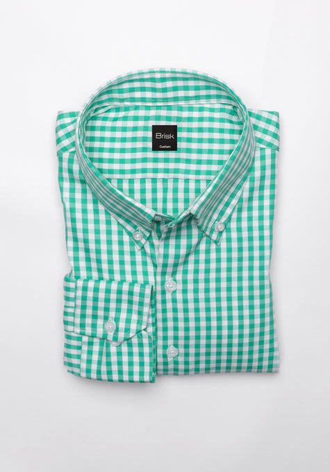 Crisp Bright Green Gingham Shirt- SALE
