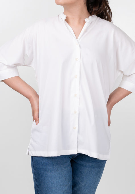 WHITE BOXY FIT SHIRT