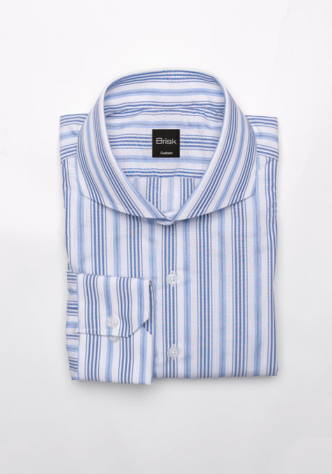 Multi Blue Stripes Shirt - Wrinkle Resistant - SALE