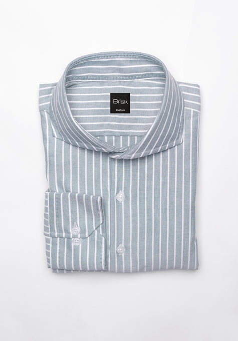 Pale Green Oxford Stripes Shirt - SALE
