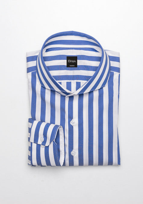 Royal Blue Bold Performance Stretch Stripes Shirt - SALE