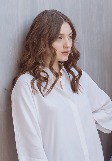 PEARL WHITE SILK SHIRT