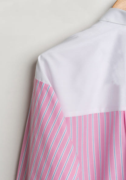 Blue On Pink Stripes Block Shirt